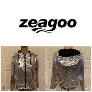 ZEAGOO Silver Metallic Casual Jacket